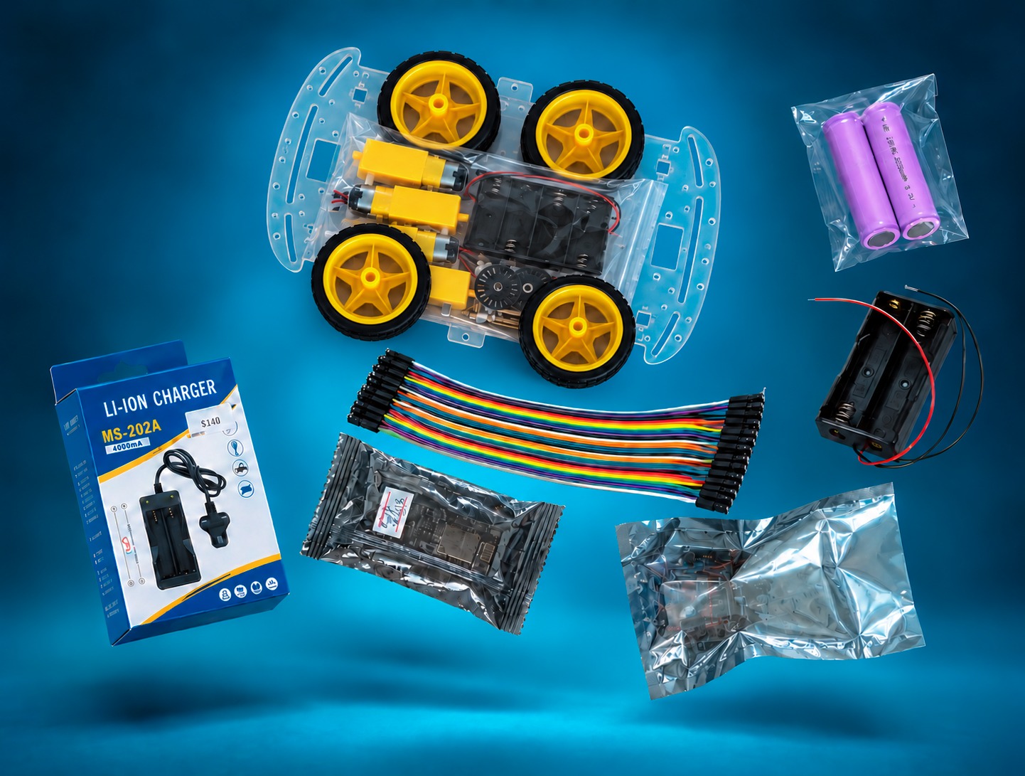 ESP8266 WiFi Smart Robot Car Kit – 4WD DIY Robotics Learning Kit with NodeMCU 1 ESP8266 WiFi Smart Robot Car Kit – 4WD DIY Robotics Learning Kit with NodeMCU