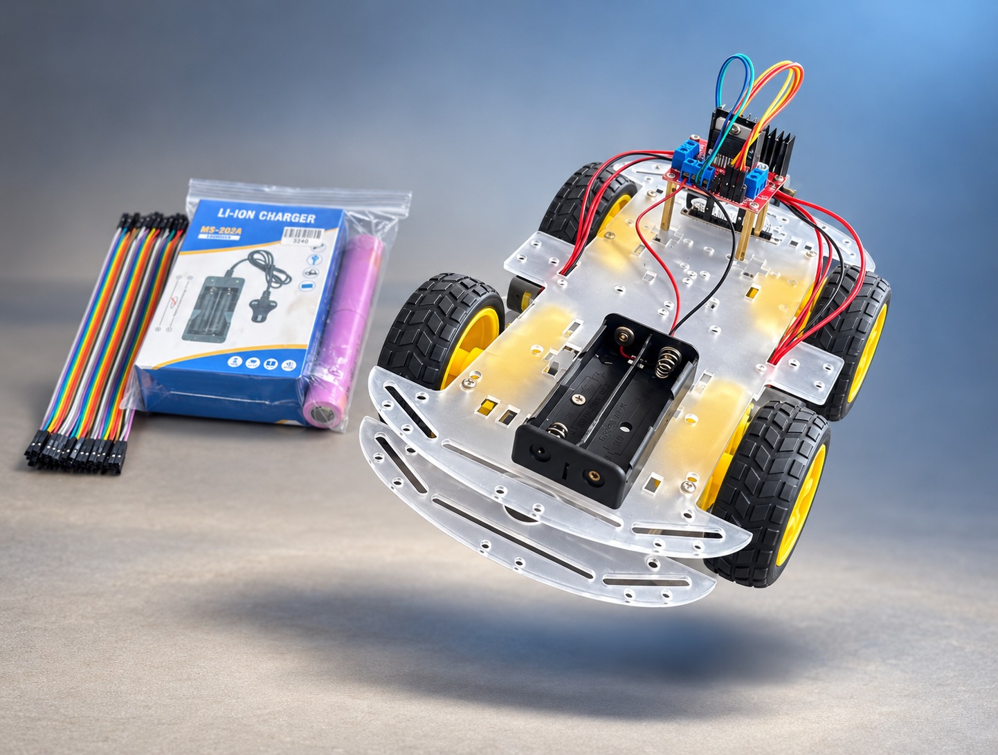 ESP8266 WiFi Smart Robot Car Kit – 4WD DIY Robotics Learning Kit with NodeMCU 2 ESP8266 WiFi Smart Robot Car Kit – 4WD DIY Robotics Learning Kit with NodeMCU - Image 2